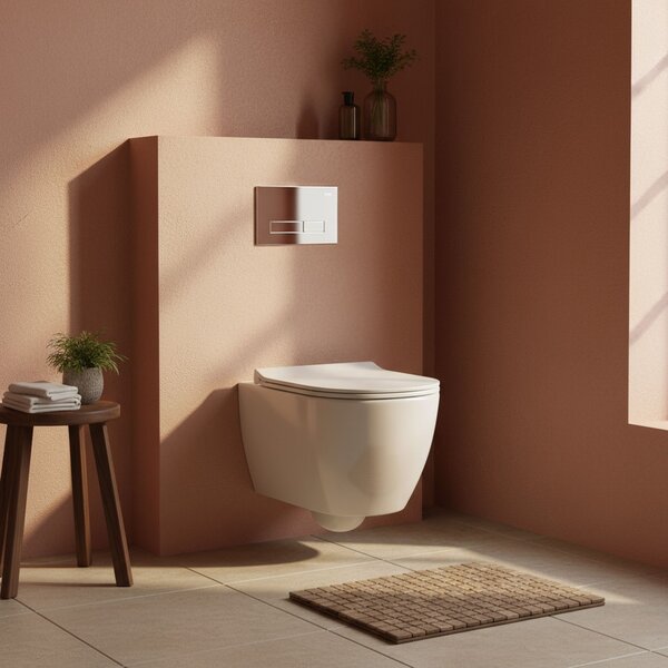 Beépíthető WC Tartókeret Szett 024N HD Chrome Nyomólappal