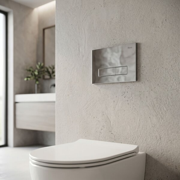 Beépíthető WC Tartókeret Szett 024N HD Chrome Nyomólappal