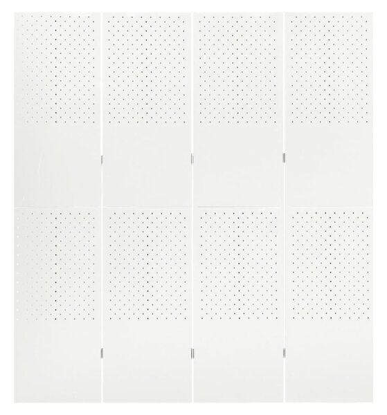 2 db fehér acél 4-paneles térelválasztó 160 x 180 cm