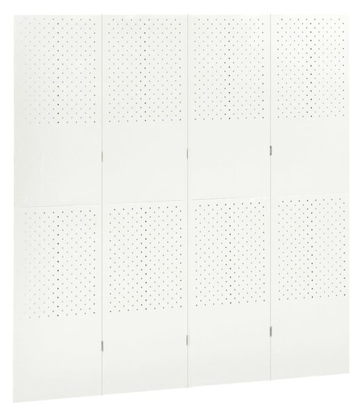 2 db fehér acél 4-paneles térelválasztó 160 x 180 cm