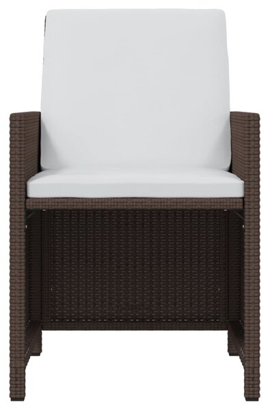 15 részes barna polyrattan kerti étkezőgarnitúra párnákkal