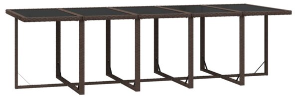 15 részes barna polyrattan kerti étkezőgarnitúra párnákkal
