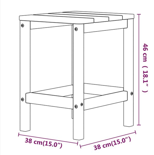 Antracitszürke HDPE kerti adirondack szék asztallal