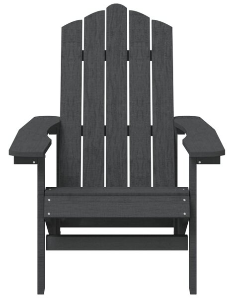 Antracitszürke HDPE kerti adirondack szék asztallal