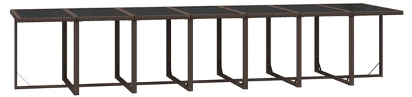 19 részes barna polyrattan kerti étkezőgarnitúra párnákkal