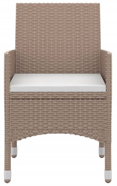 5 részes polyrattan és fekete kerti étkezőgarnitúra párnákkal