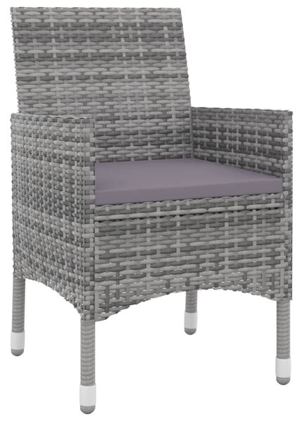 5 részes polyrattan és üveg kerti étkezőgarnitúra párnákkal