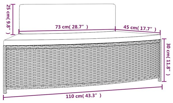 VidaXL 2 db szürke polyrattan pezsgőfürdő pad párnával