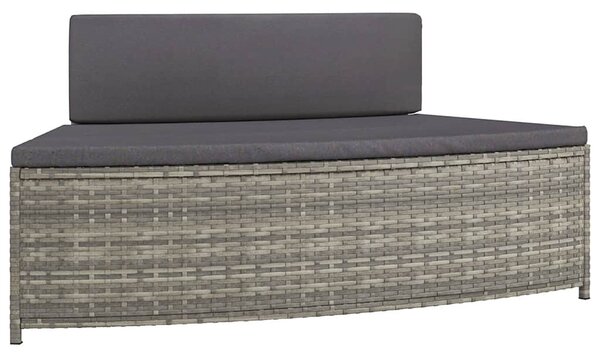 VidaXL 2 db szürke polyrattan pezsgőfürdő pad párnával