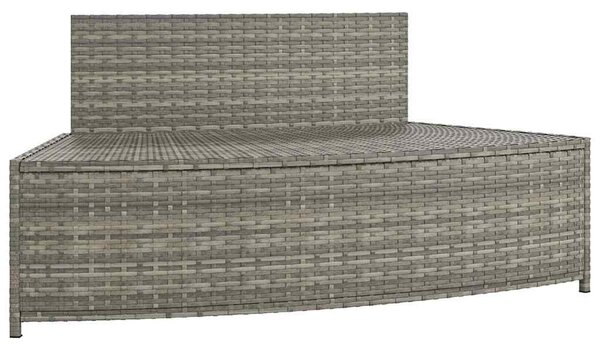 VidaXL 2 db szürke polyrattan pezsgőfürdő pad párnával
