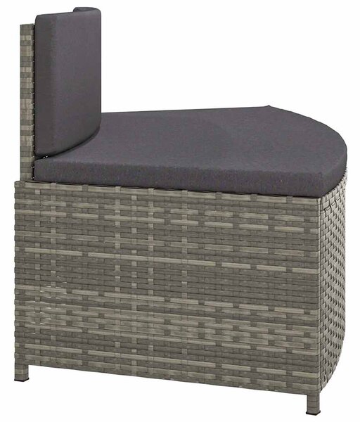 VidaXL 2 db szürke polyrattan pezsgőfürdő pad párnával