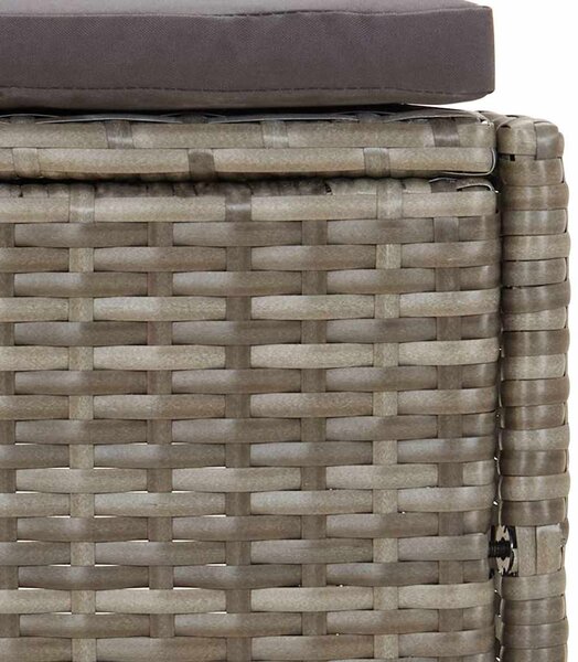 VidaXL 2 db szürke polyrattan pezsgőfürdő pad párnával
