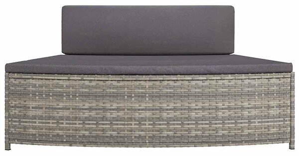 VidaXL 2 db szürke polyrattan pezsgőfürdő pad párnával