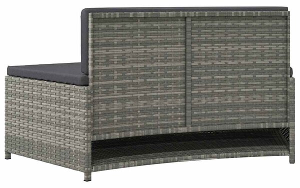 VidaXL 2 db szürke polyrattan pezsgőfürdő pad párnával