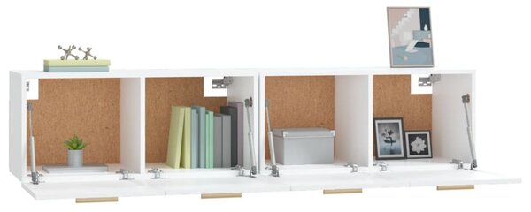 2 db fehér szerelt fa faliszekrény 80 x 35 x 36,5 cm