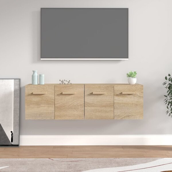 2 db sonoma tölgy színű szerelt fa faliszekrény 60x36,5x35 cm