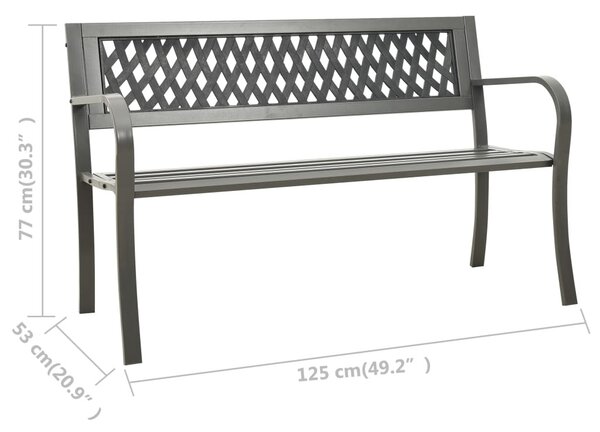 Szürke kerti acélpad 125 cm