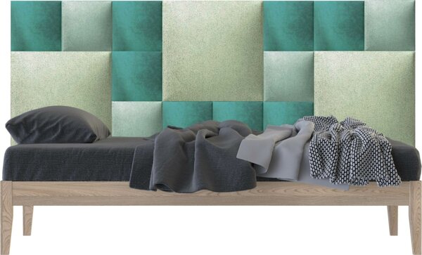 Zöld árnyalatú modern textil falvédő-13 (200x75 cm) Kerma falpanelekkel