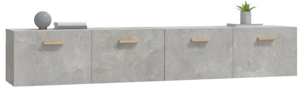 2 db betonszürke szerelt fa faliszekrény 100 x 36,5 x 35 cm