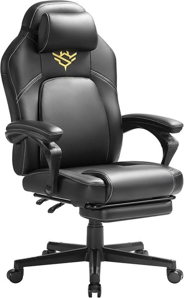 Gaming szék Songmics, fekete, 66.5x71x(119-128.5) cm