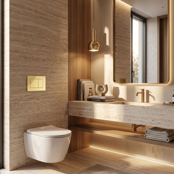 WC öblítő gomb Rea J K011A-Q és Slim 024N Gold