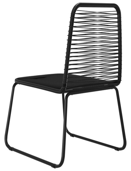 4 db fekete polyrattan kültéri szék