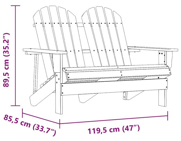 VidaXL kétszemélyes zöld tömör fenyőfa kerti adirondack szék