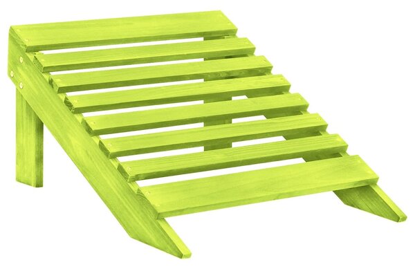 Kétszemélyes zöld fenyőfa kerti adirondack szék és zsámoly