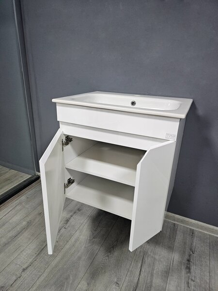 TMP VISION 60 fali függesztett fürdőszobai bútor - SKY E-8099-60 porcelán mosdóval - 61 x 46 x 56 cm