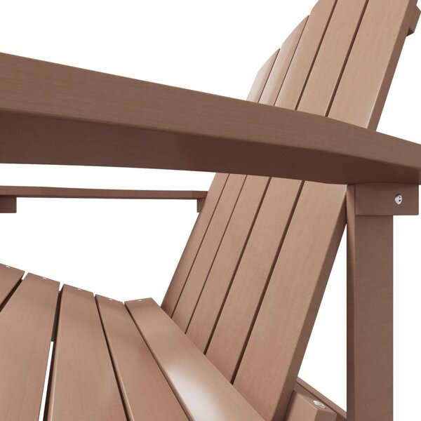 Barna HDPE kerti adirondack szék lábtartóval