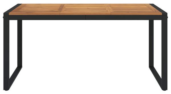 Tömör akácfa kerti asztal U-alakú lábakkal 160 x 80 x 75 cm
