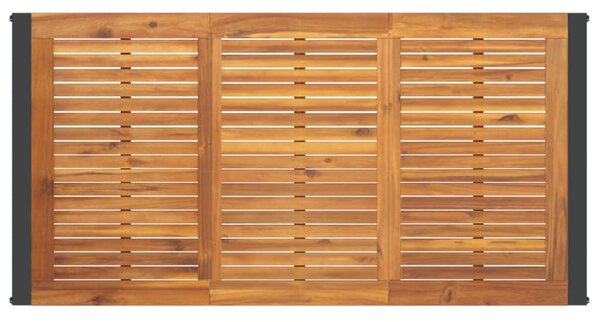 Tömör akácfa kerti asztal U-alakú lábakkal 160 x 80 x 75 cm