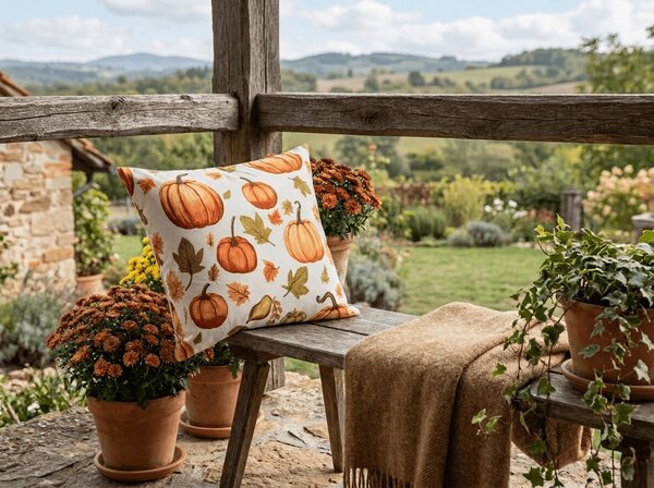 Mikroszálas párnahuzat AUTUMN PUMPKINS 45x45 cm, színes kivitel