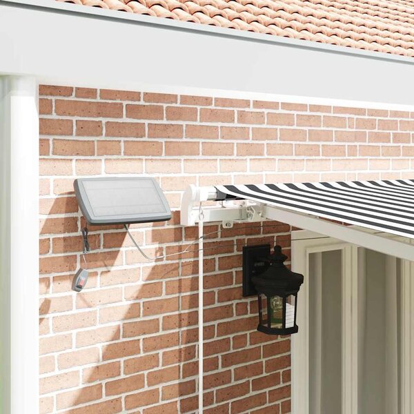 Antracitszürke-fehér LED-es kézi napellenző 600 x 300 cm