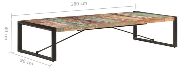 Tömör újrahasznosított fa dohányzóasztal 180 x 90 x 40 cm