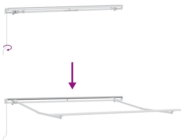 VidaXL antracitszürke-fehér kézzel kihúzható napellenző 300 x 250 cm