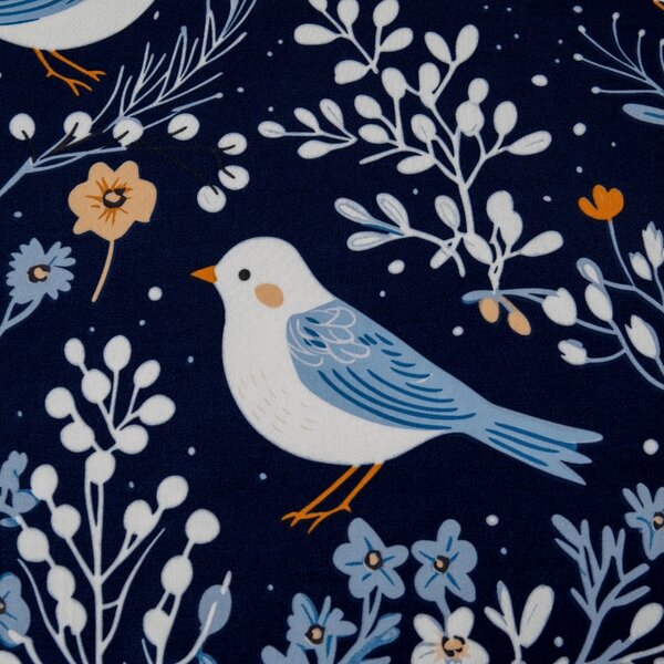 Mikroszálas lepedő DENIM BIRDS kék 90x200 cm