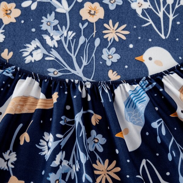Mikroszálas lepedő DENIM BIRDS kék 90x200 cm
