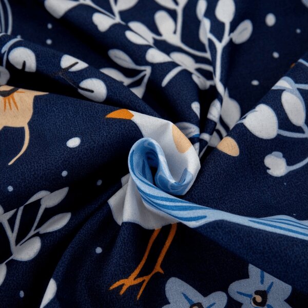 Mikroszálas lepedő DENIM BIRDS kék 90x200 cm