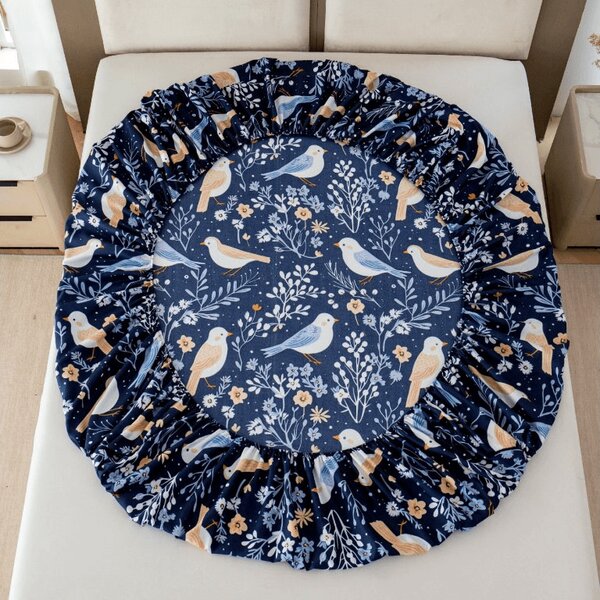 Mikroszálas lepedő DENIM BIRDS kék 90x200 cm