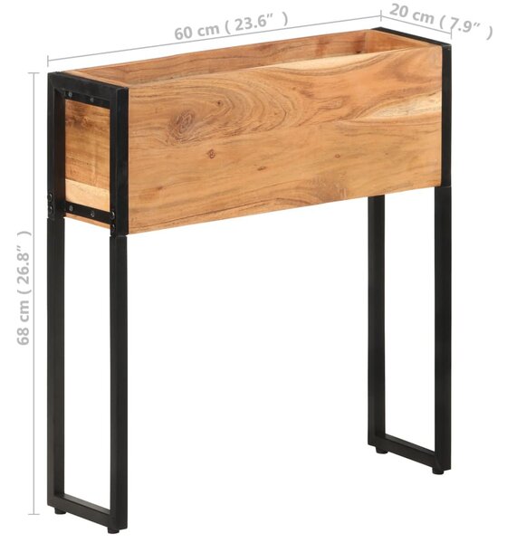 Tömör akácfa virágtartó 60 x 20 x 68 cm
