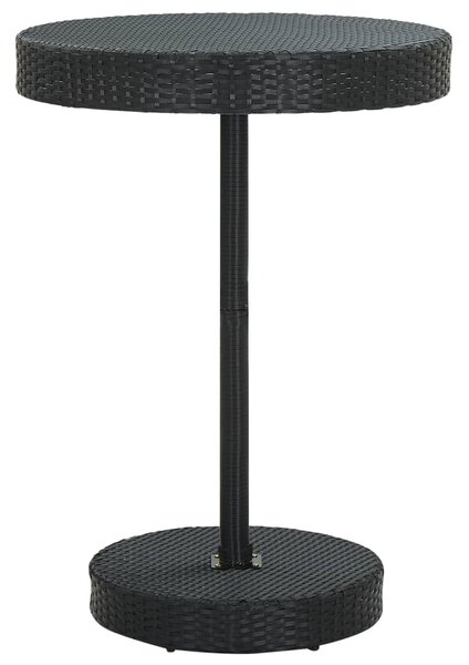 5 részes fekete polyrattan kerti bárszett párnával