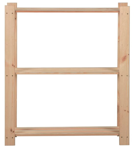 3 szintes tömör fenyőfa tárolóállvány 80 x 28,5 x 90 cm