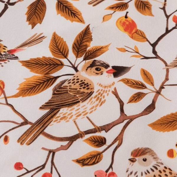 Mikroszálas ágyneműhuzat BIRDS PUMPKIN barna Ágyneműhuzat mérete: 70 x 90 cm | 140 x 200 cm
