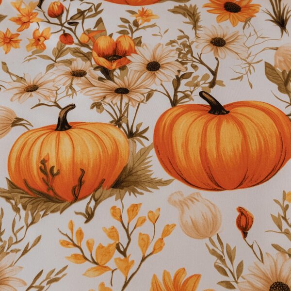 Mikroszálas ágynemű FLOWERS AND PUMPKINS narancssárga Ágyneműhuzat mérete: 70 x 90 cm | 140 x 200 cm
