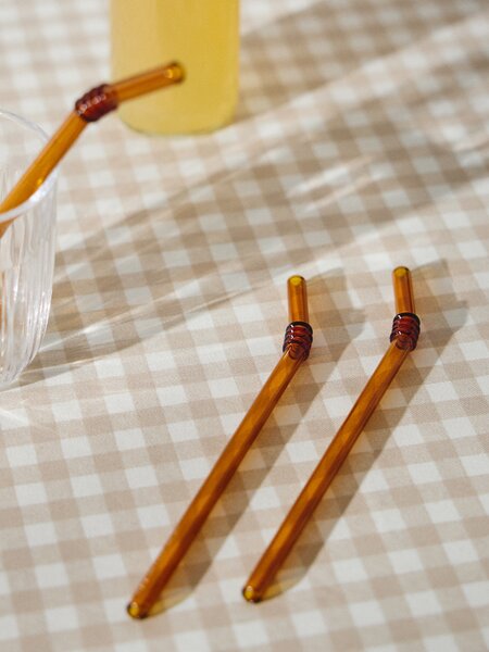 Sinsay - Üveg szívószál készlet tisztítókefével 5 pack - többszínű