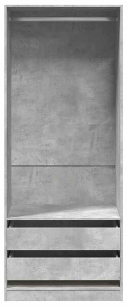 Betonszürke szerelt fa ruhásszekrény 80 x 50 x 200 cm