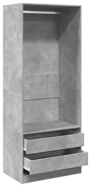 Betonszürke szerelt fa ruhásszekrény 80 x 50 x 200 cm