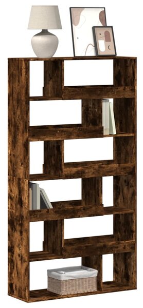 Füstös tölgy színű szerelt fa könyvespolc 100 x 33 x 187,5 cm