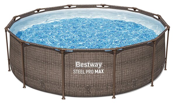 Bestway MYKONOS LUX homokszűrős vízforgatóval rattan hatású fémvázas medence szett 366 x 100 cm